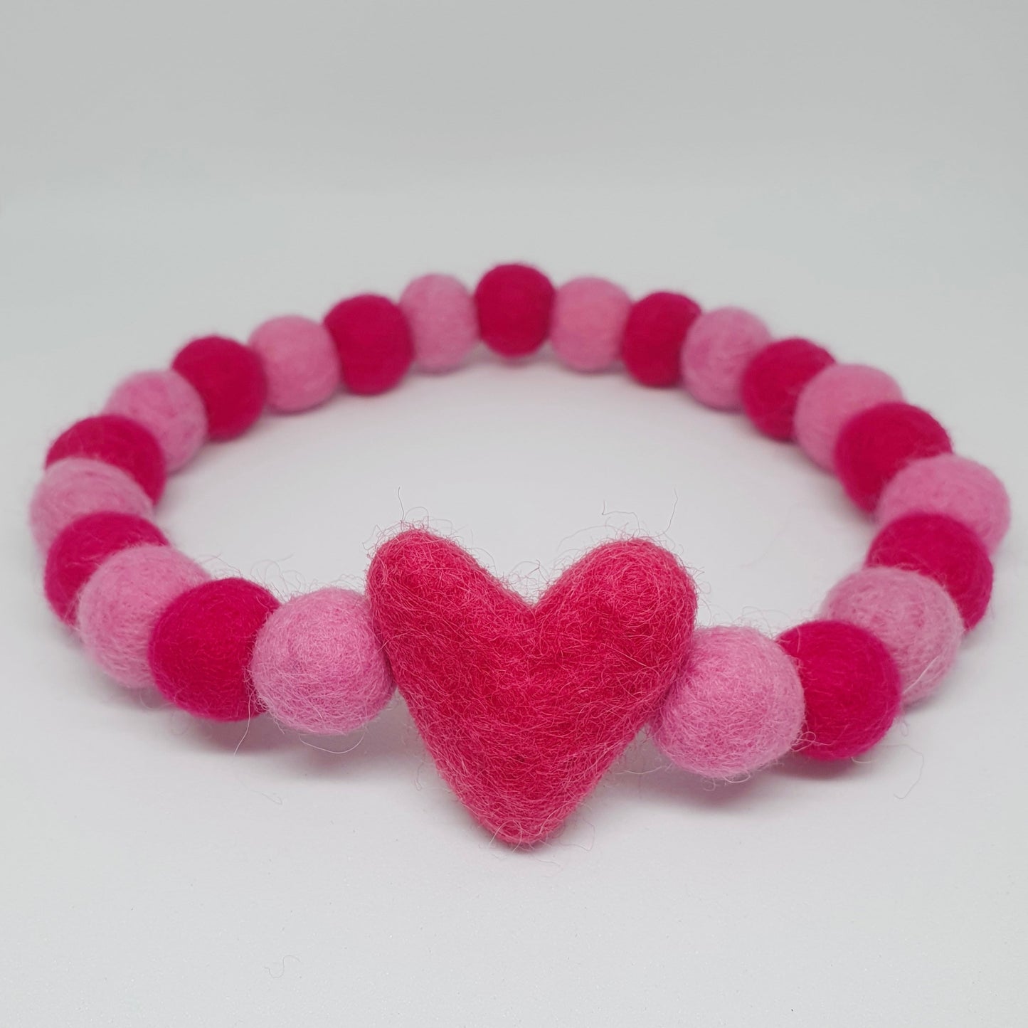 Perfect Pinks Heart Pom Pom Collar
