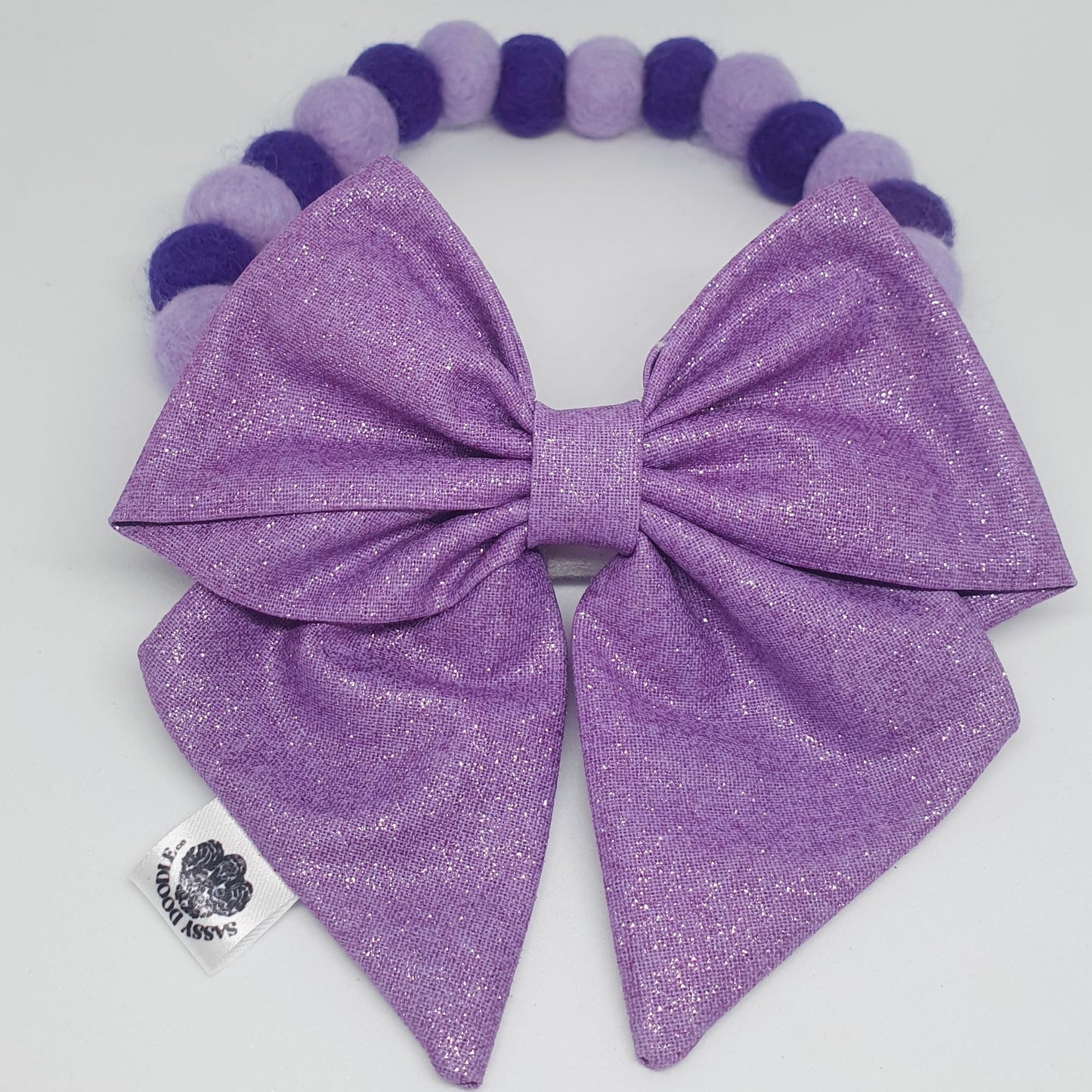 Purple Passion Pom Pom Dog Collar Necklace