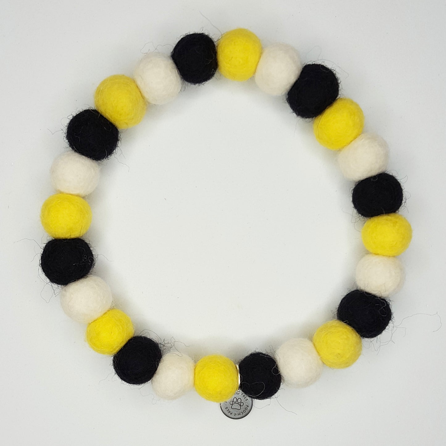 Cornish Black, Yellow & White Pom Pom Collar