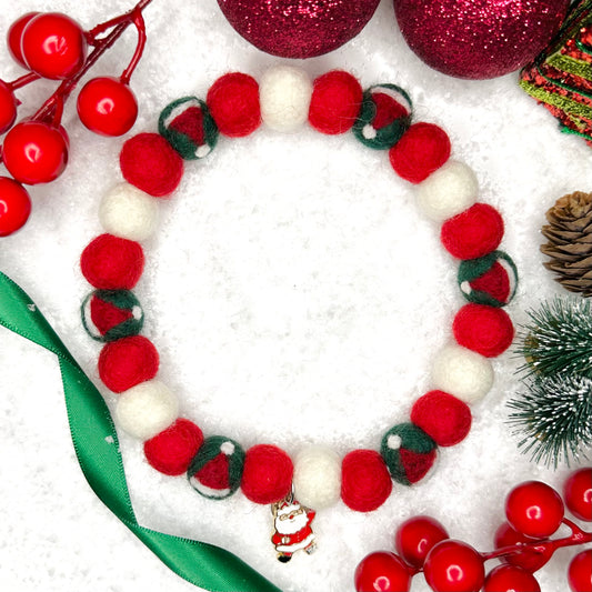 Ho Ho Ho Christmas Pom Pom Collar