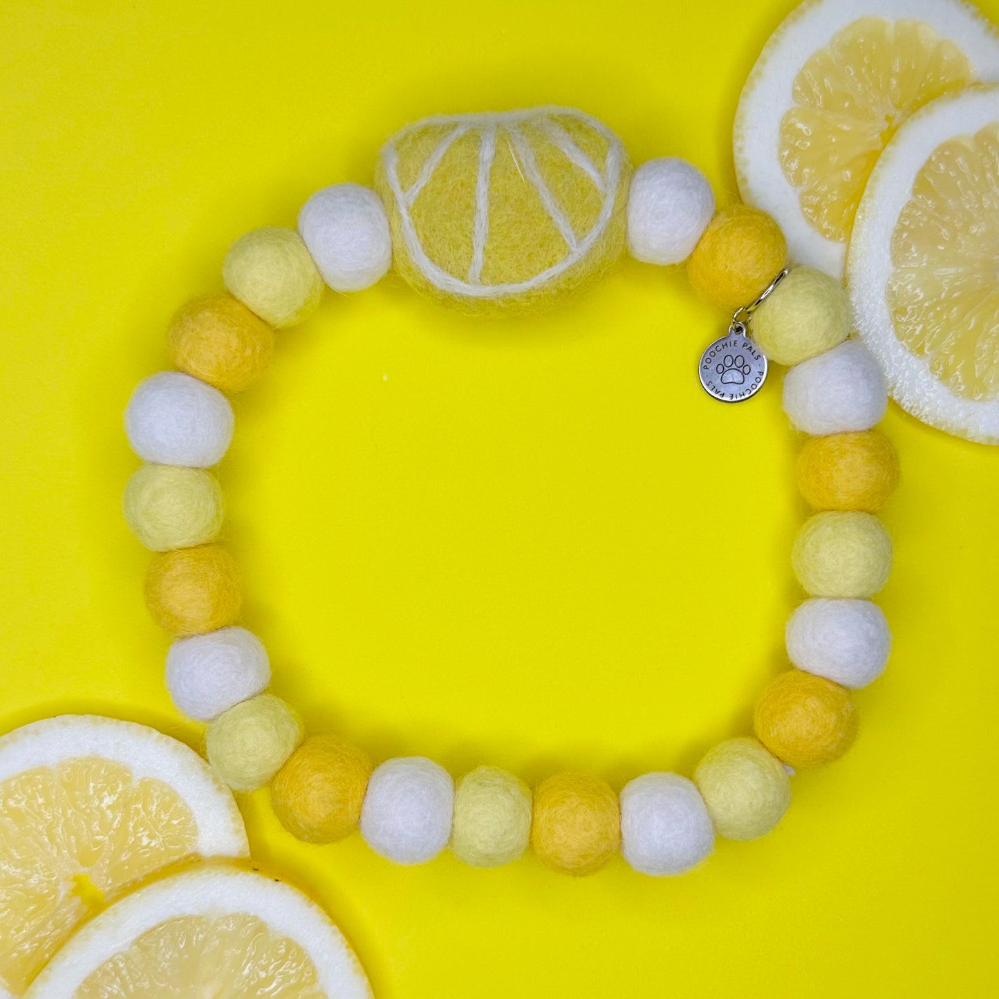 Lemon Slice Fruit Pom Pom Collar