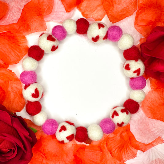 Will You Be My Valentine Pom Pom Collar