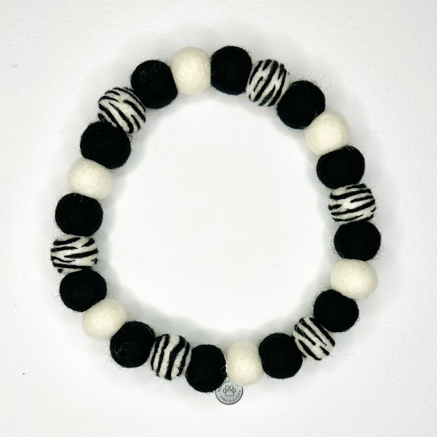 Zebra Pom Pom Collar