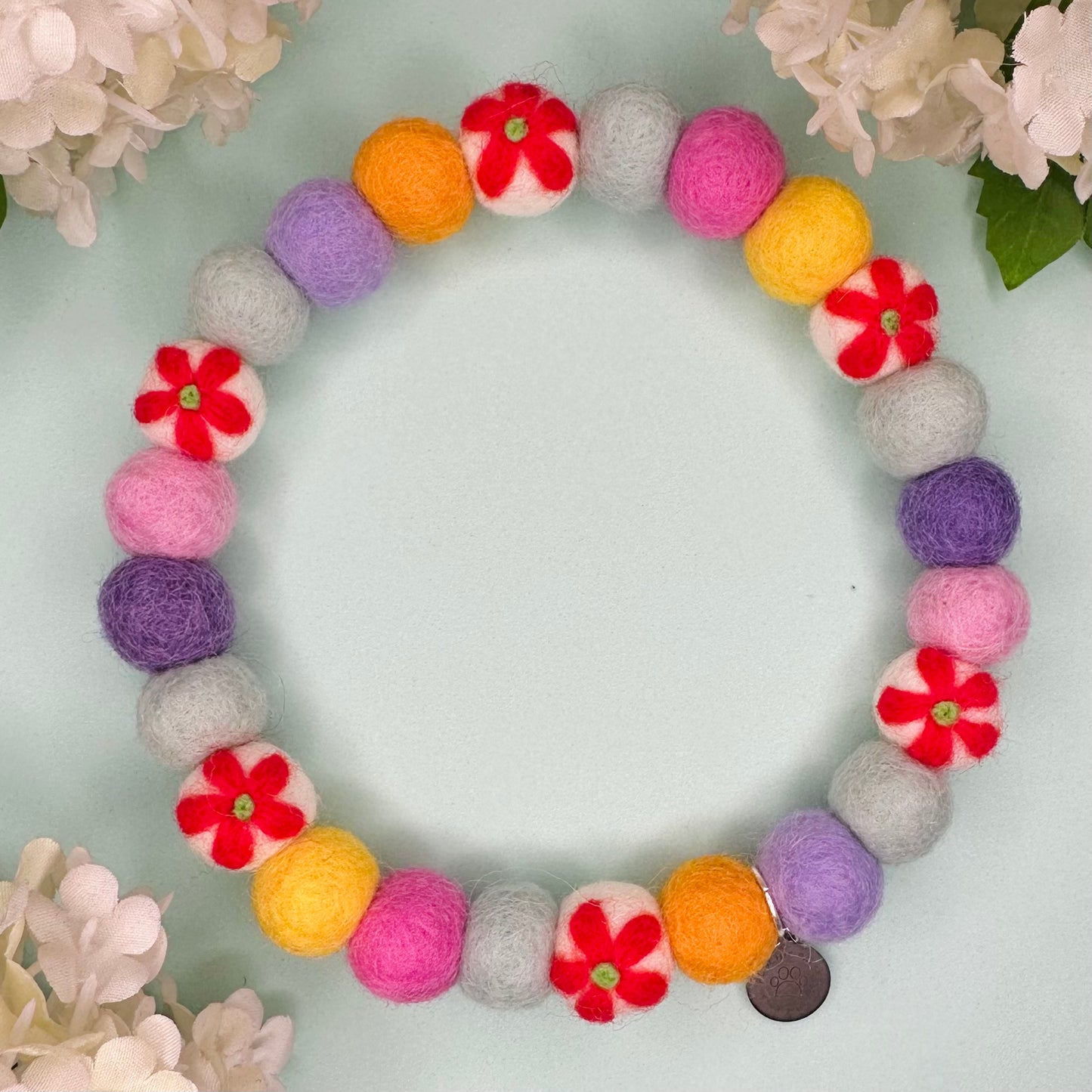 Field of Flowers Pom Pom Collar