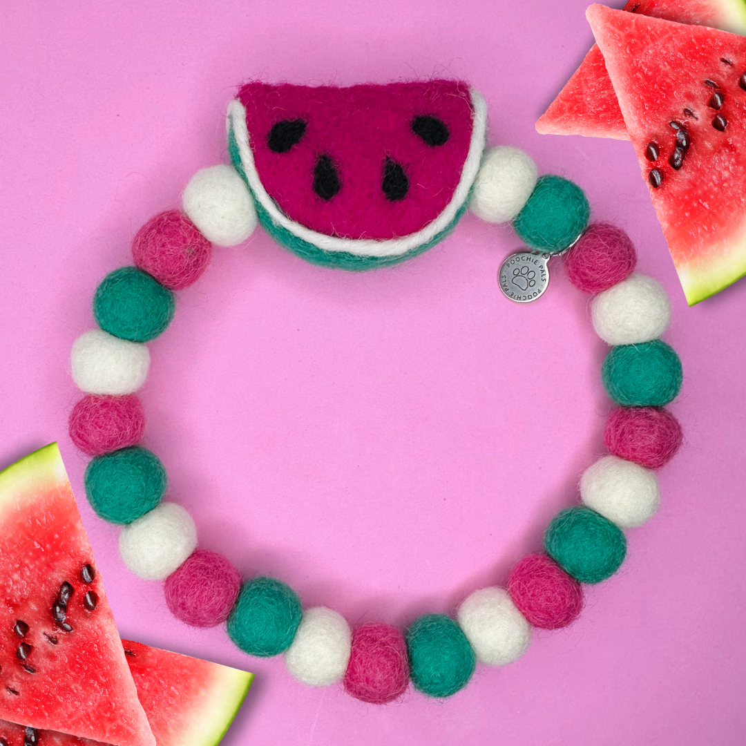 Watermelon Slice Fruit Pom Pom Collar